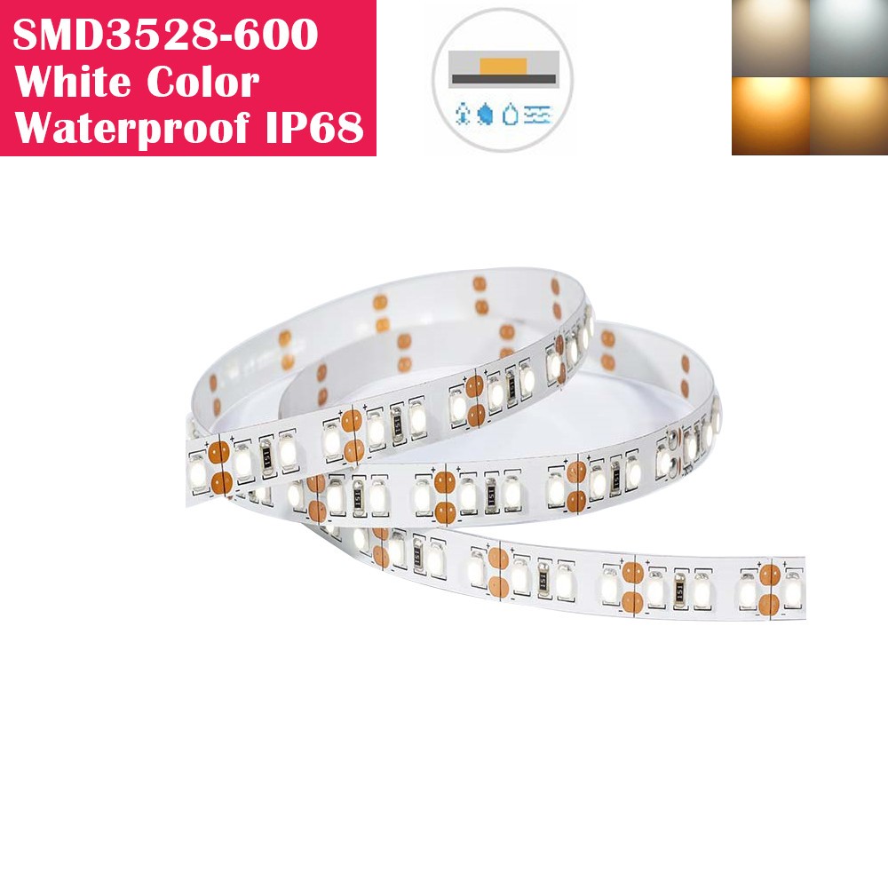 5 Meters SMD3528/SMD2835 (0.1W) Waterproof IP68 600LEDs Flexible LED Strip Lights